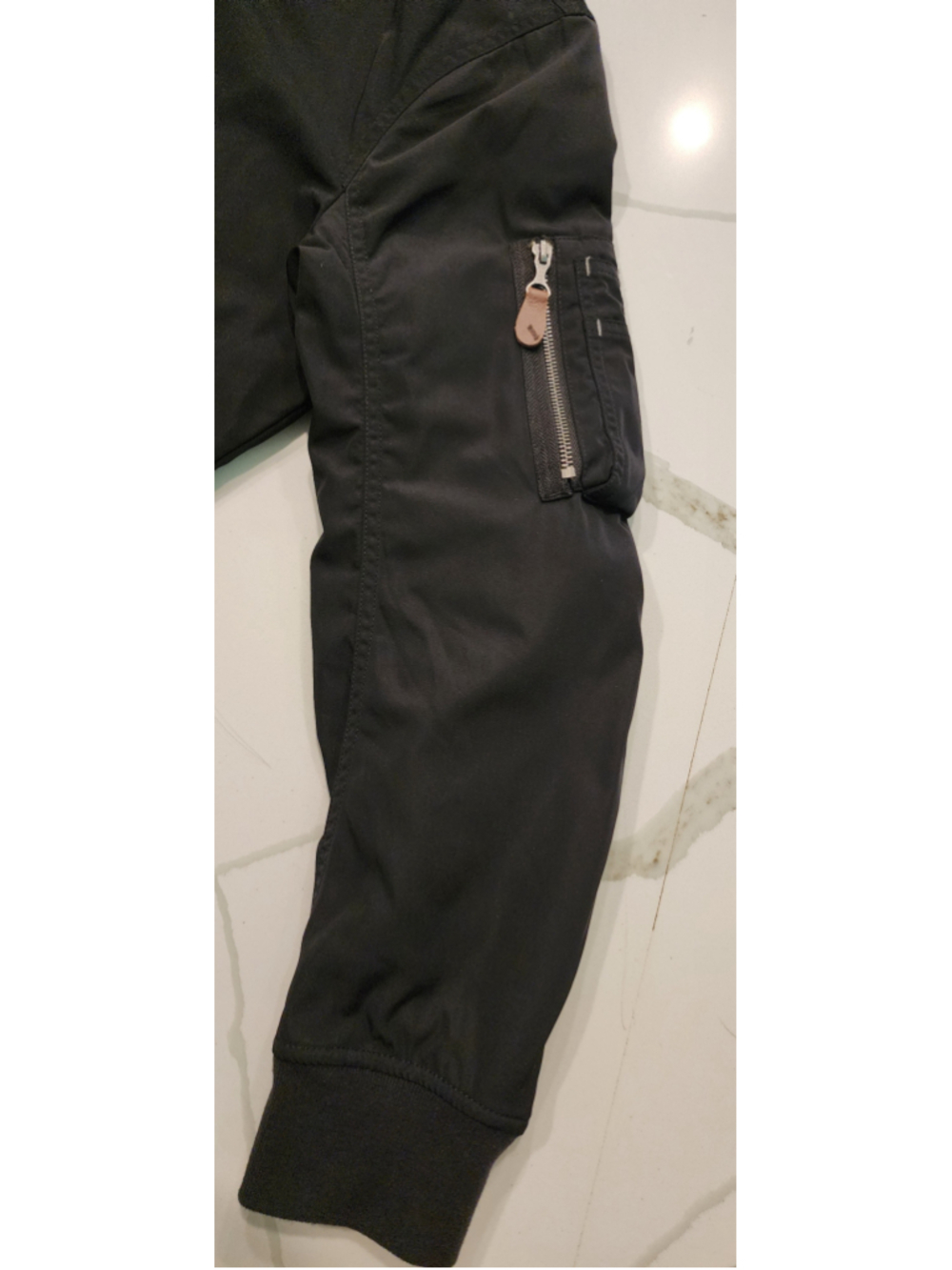 Abercrombie & Fitch Mens S MA-1 Flight Bomber Jacket Black Quilted Lined Zip - Picture 4 of 8